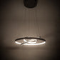 Meyda Lighting Anillo 42" 3-Ring LED Matte Clear Cascading Pendant Light With White Statuario Idalight Shade