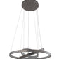 Meyda Lighting Anillo 42" 3-Ring LED Matte Clear Cascading Pendant Light With White Statuario Idalight Shade