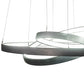 Meyda Lighting Anillo 42" 3-Ring LED Matte Clear Cascading Pendant Light With White Statuario Idalight Shade