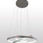 Meyda Lighting Anillo 42" 3-Ring LED Matte Clear Cascading Pendant Light With White Statuario Idalight Shade