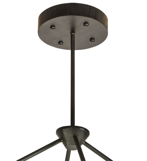 Meyda Lighting Anillo 42" LED Brushed Blackened Steel Gemini Island Pendant Light With Frosted Clear Statuario Idalight Shade