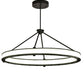 Meyda Lighting Anillo 42" LED Brushed Blackened Steel Gemini Island Pendant Light With Frosted Clear Statuario Idalight Shade