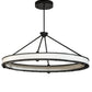 Meyda Lighting Anillo 42" LED Brushed Blackened Steel Gemini Island Pendant Light With Frosted Clear Statuario Idalight Shade