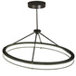 Meyda Lighting Anillo 42" LED Brushed Blackened Steel Gemini Island Pendant Light With Frosted Clear Statuario Idalight Shade