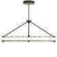 Meyda Lighting Anillo 42" LED Brushed Blackened Steel Gemini Island Pendant Light With Frosted Clear Statuario Idalight Shade