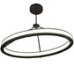 Meyda Lighting Anillo 42" LED Brushed Blackened Steel Gemini Island Pendant Light With Frosted Clear Statuario Idalight Shade