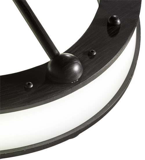 Meyda Lighting Anillo 42" LED Brushed Blackened Steel Gemini Island Pendant Light With Frosted Clear Statuario Idalight Shade