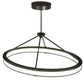Meyda Lighting Anillo 42" LED Brushed Blackened Steel Gemini Island Pendant Light With Frosted Clear Statuario Idalight Shade