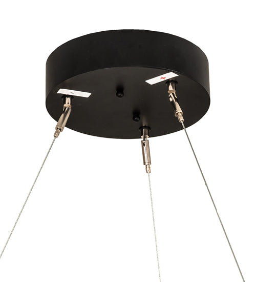 Meyda Lighting Anillo 42" LED Flat Black Hexagon Pendant Light With White Statuario Idalight Shade