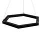 Meyda Lighting Anillo 42" LED Flat Black Hexagon Pendant Light With White Statuario Idalight Shade