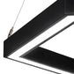 Meyda Lighting Anillo 42" LED Flat Black Hexagon Pendant Light With White Statuario Idalight Shade