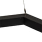 Meyda Lighting Anillo 42" LED Flat Black Hexagon Pendant Light With White Statuario Idalight Shade