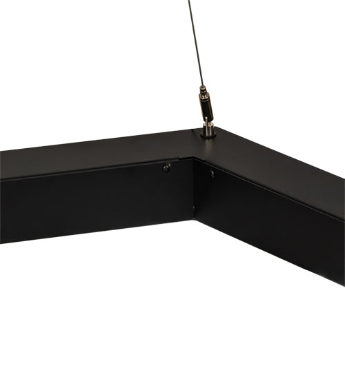 Meyda Lighting Anillo 42" LED Flat Black Hexagon Pendant Light With White Statuario Idalight Shade