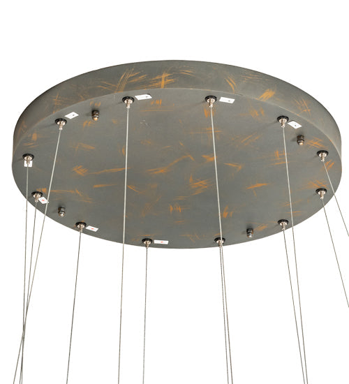 Meyda Lighting Anillo 48" 4-Ring LED French Bronze Cascading Pendant Light With White Statuario Idalight Shade