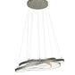 Meyda Lighting Anillo 48" 4-Ring LED French Bronze Cascading Pendant Light With White Statuario Idalight Shade