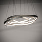 Meyda Lighting Anillo 48" 4-Ring LED French Bronze Cascading Pendant Light With White Statuario Idalight Shade