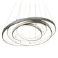 Meyda Lighting Anillo 48" 4-Ring LED French Bronze Cascading Pendant Light With White Statuario Idalight Shade