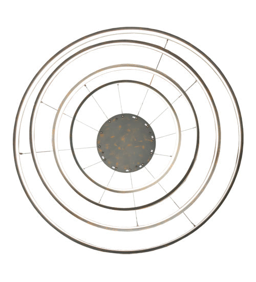 Meyda Lighting Anillo 48" 4-Ring LED French Bronze Cascading Pendant Light With White Statuario Idalight Shade