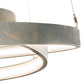 Meyda Lighting Anillo 48" 4-Ring LED French Bronze Cascading Pendant Light With White Statuario Idalight Shade