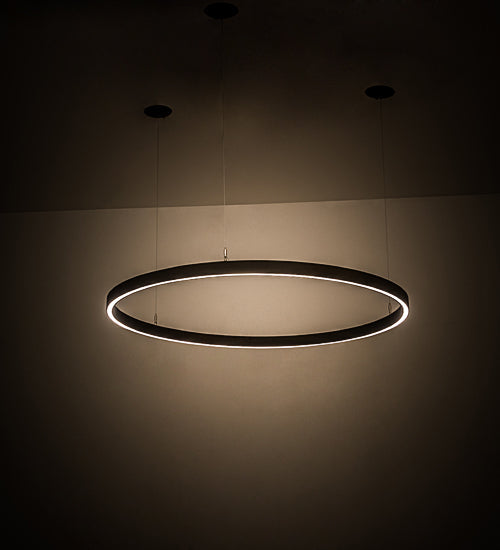 Meyda Lighting Anillo 48" LED China Mahogany Bronze Halo Pendant Light With White Statuario Idalight Shade