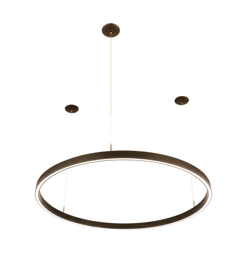Meyda Lighting Anillo 48" LED China Mahogany Bronze Halo Pendant Light With White Statuario Idalight Shade
