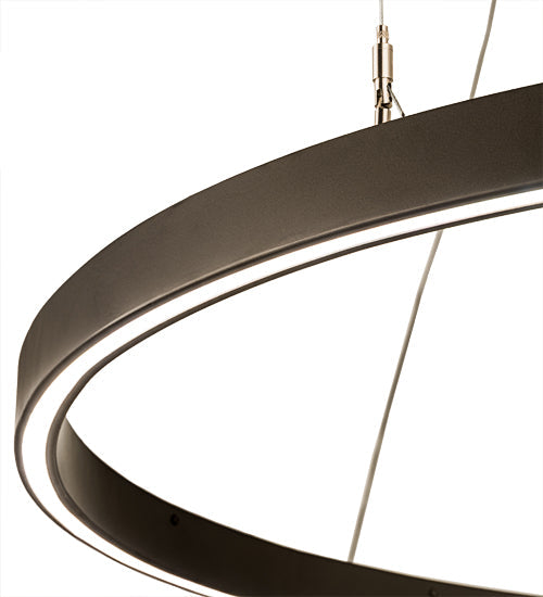 Meyda Lighting Anillo 48" LED China Mahogany Bronze Halo Pendant Light With White Statuario Idalight Shade