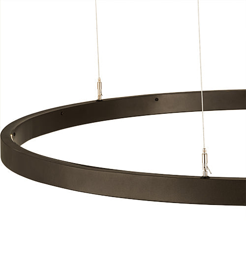 Meyda Lighting Anillo 48" LED China Mahogany Bronze Halo Pendant Light With White Statuario Idalight Shade