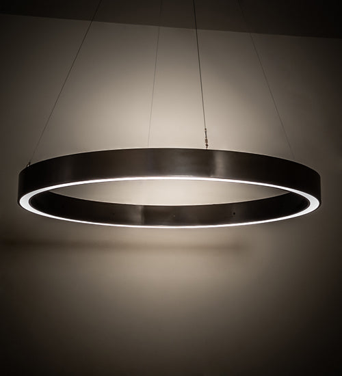 Meyda Lighting Anillo 48" LED Timeless Bronze Halo Pendant Light With White Statuario Idalight Shade