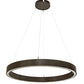 Meyda Lighting Anillo 48" LED Timeless Bronze Halo Pendant Light With White Statuario Idalight Shade