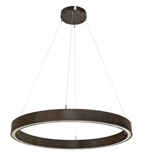 Meyda Lighting Anillo 48" LED Timeless Bronze Halo Pendant Light With White Statuario Idalight Shade