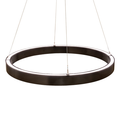 Meyda Lighting Anillo 48" LED Timeless Bronze Halo Pendant Light With White Statuario Idalight Shade