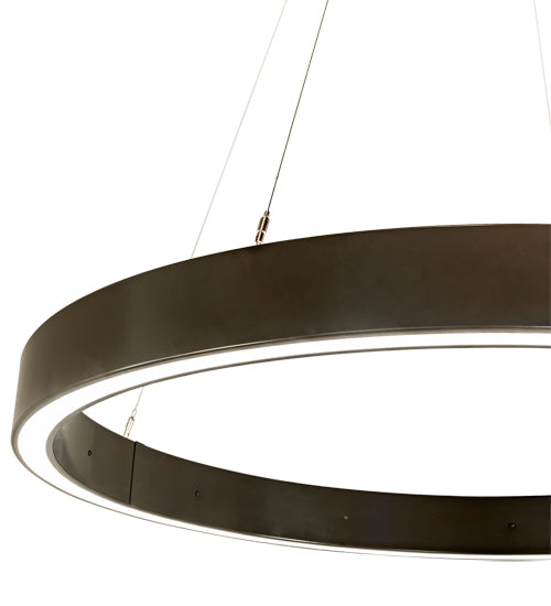 Meyda Lighting Anillo 48" LED Timeless Bronze Halo Pendant Light With White Statuario Idalight Shade