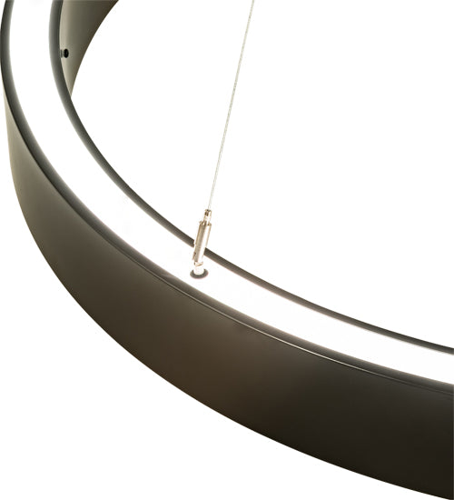 Meyda Lighting Anillo 48" LED Timeless Bronze Halo Pendant Light With White Statuario Idalight Shade