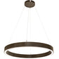 Meyda Lighting Anillo 48" LED Timeless Bronze Halo Pendant Light With White Statuario Idalight Shade