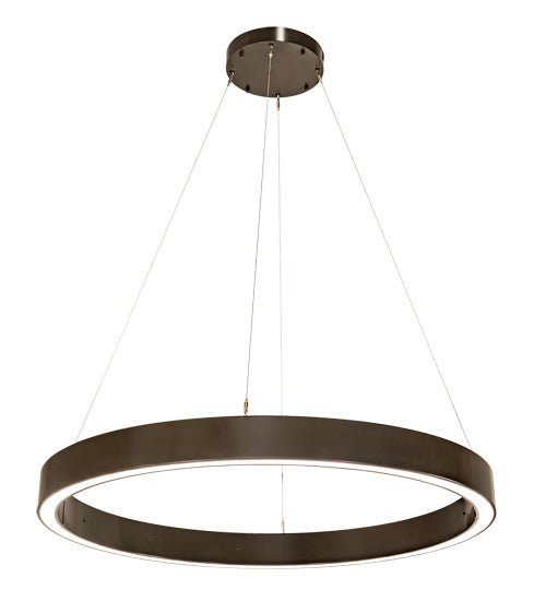 Meyda Lighting Anillo 48" LED Timeless Bronze Halo Pendant Light With White Statuario Idalight Shade
