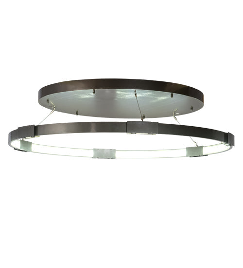 Meyda Lighting Anillo 49" LED Bronze Metallic Pendant Light With White Statuario Idalight Shade