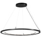 Meyda Lighting Anillo 49" Solar Black Ellipse Island Pendant Light With Contrail Mist Idalight Shade