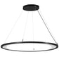 Meyda Lighting Anillo 49" Solar Black Ellipse Island Pendant Light With Contrail Mist Idalight Shade