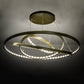 Meyda Lighting Anillo 60" 4-Ring LED Black Hills Gold Chandelier With White Statuario Idalight Shade Glass