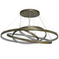 Meyda Lighting Anillo 60" 4-Ring LED Black Hills Gold Chandelier With White Statuario Idalight Shade Glass
