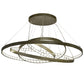 Meyda Lighting Anillo 60" 4-Ring LED Black Hills Gold Chandelier With White Statuario Idalight Shade Glass