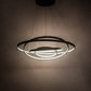 Meyda Lighting Anillo 60" 4-Ring LED Gunmetal Cascading Pendant Light With White Statuario Idalight Shade