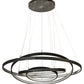 Meyda Lighting Anillo 60" 4-Ring LED Gunmetal Cascading Pendant Light With White Statuario Idalight Shade