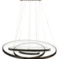 Meyda Lighting Anillo 60" 4-Ring LED Gunmetal Cascading Pendant Light With White Statuario Idalight Shade