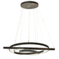 Meyda Lighting Anillo 60" 4-Ring LED Gunmetal Cascading Pendant Light With White Statuario Idalight Shade