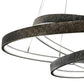Meyda Lighting Anillo 60" 4-Ring LED Gunmetal Cascading Pendant Light With White Statuario Idalight Shade