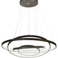 Meyda Lighting Anillo 60" 4-Ring LED Gunmetal Cascading Pendant Light With White Statuario Idalight Shade