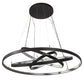 Meyda Lighting Anillo 60" 4-Ring LED Solar Black Cascading Pendant Light With White Statuario Idalight Shade