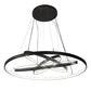 Meyda Lighting Anillo 60" 4-Ring LED Solar Black Cascading Pendant Light With White Statuario Idalight Shade
