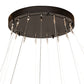 Meyda Lighting Anillo 60" 5-Ring LED Textured Black Cascading Chandelier With White Statuario Idalight Shade